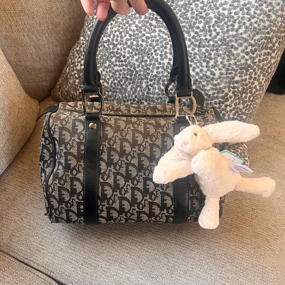 Dior Trotter Boston Bowling Monogram Navy Black Handbag - Picture 11 of 12